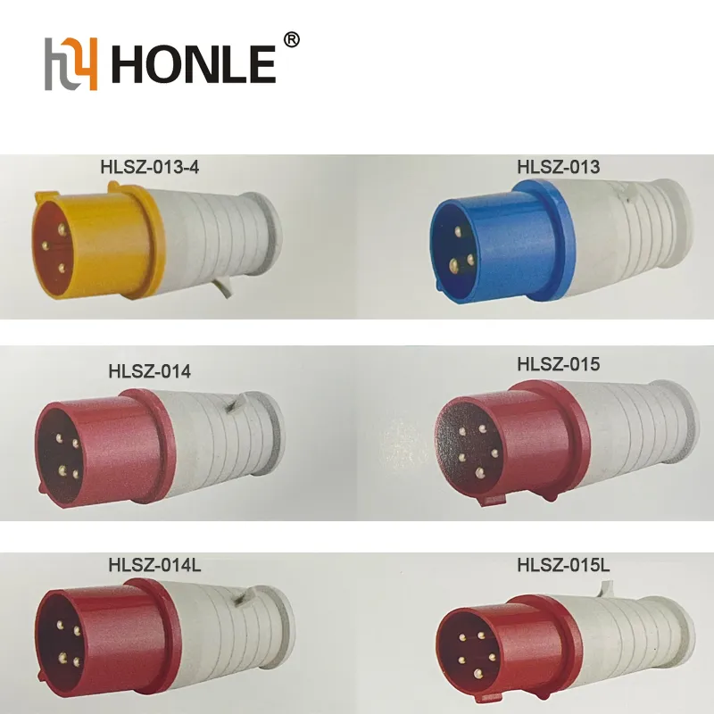 Conector com aterramento para aplicação industrial com tomada de plugue industrial
