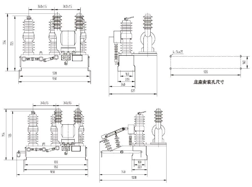 12kv / 24kv, 35kv Sf6 Disjuntor a Vácuo de Alta Tensão para Exterior com Recloser Automático Inteligente