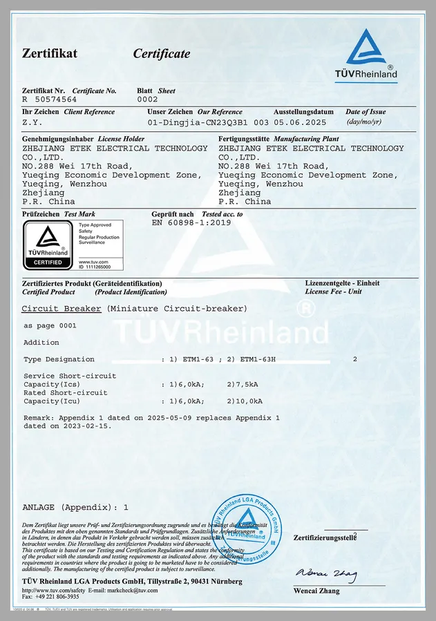 Certificação de Qualidade Disjuntor