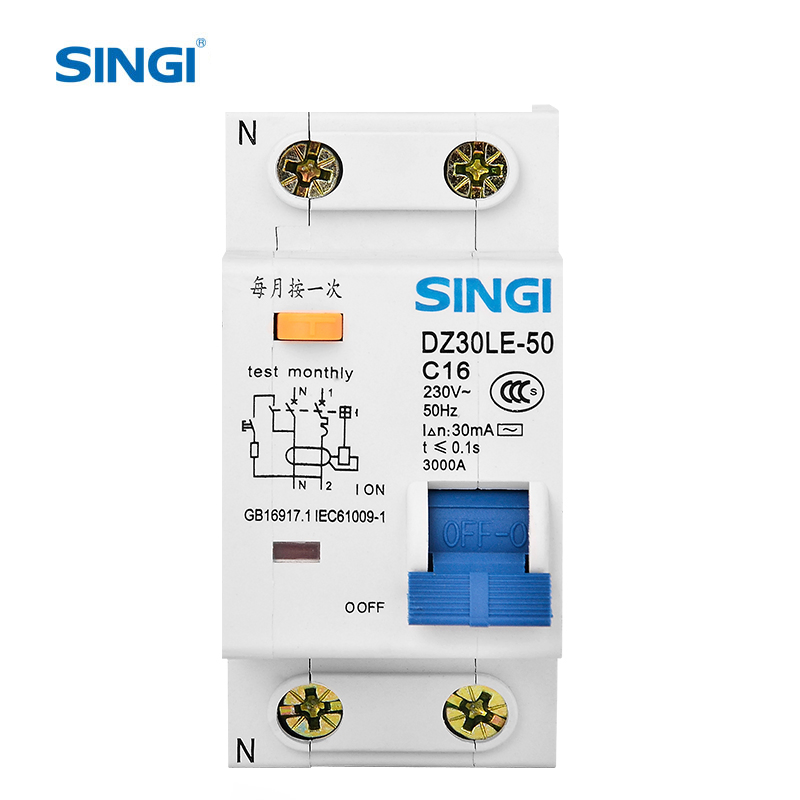 Disjuntor Diferencial Residual com Sobrecorrente Protection/Dz30le-50/2p RCBO