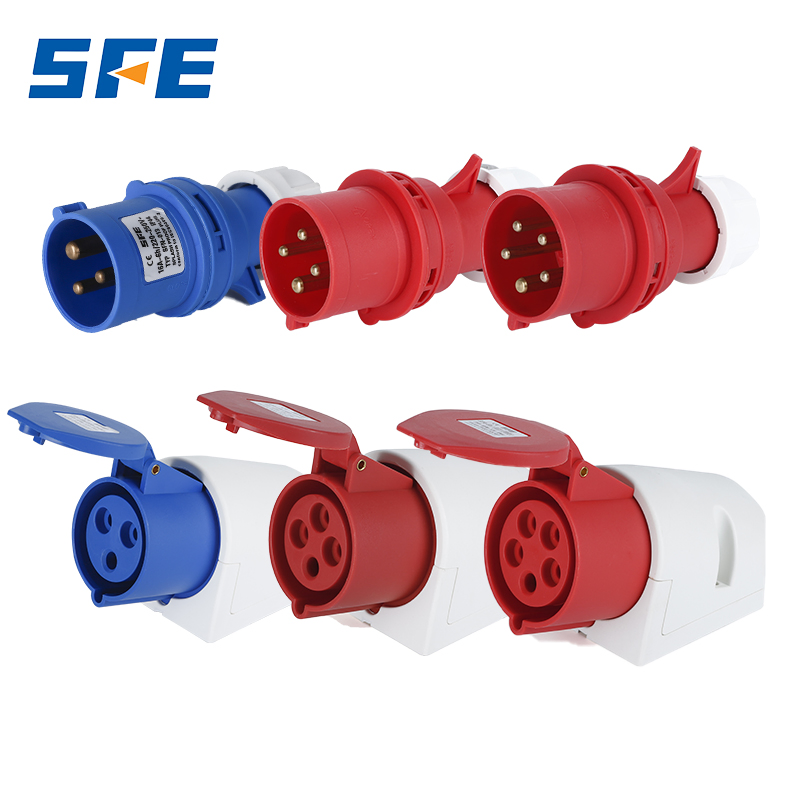 Sfe Cee IP44 À prova d'água À prova de poeira 16A 220V 380V 6h 2p+E 3pin/4pin/5pin 3 Conector de energia elétrica industrial