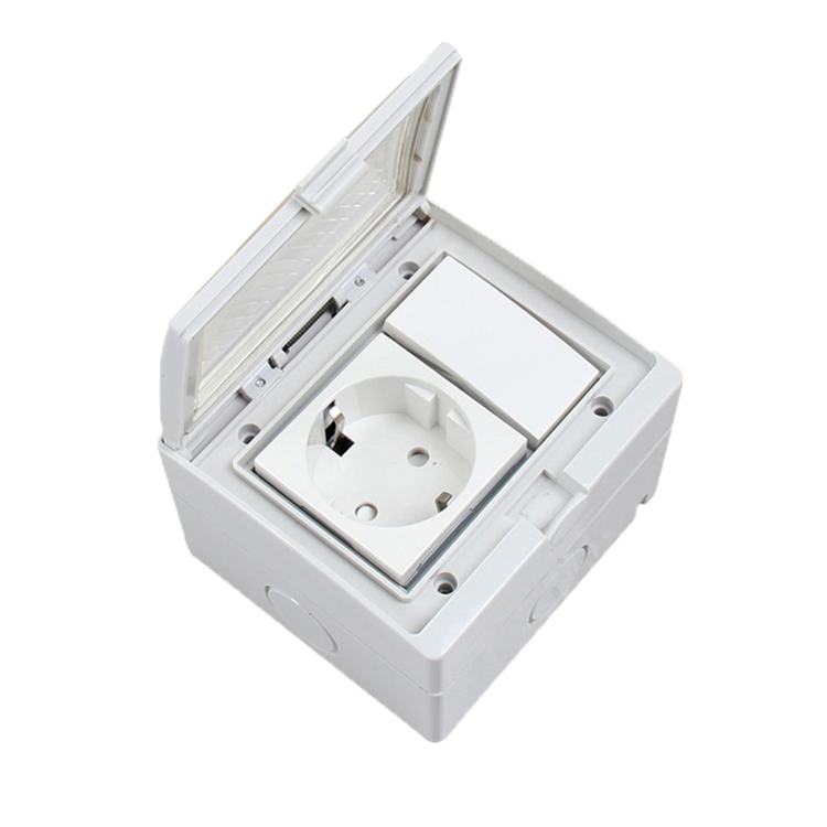 IP55 Tomada de Energia à Prova d'Água com Interruptor Schuko Europeu 16A