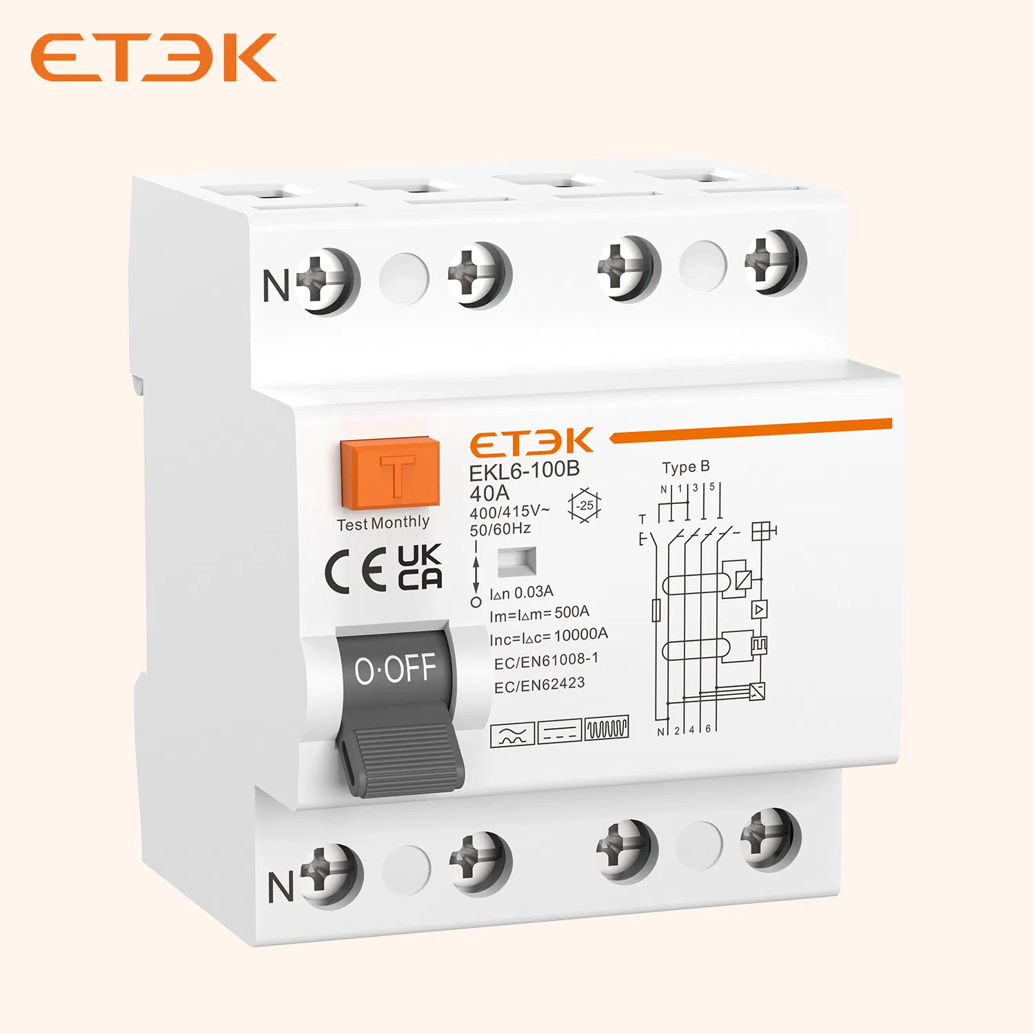 Disjuntor Diferencial Residual Inteligente Monofásico Interruptor de Proteção Elétrica