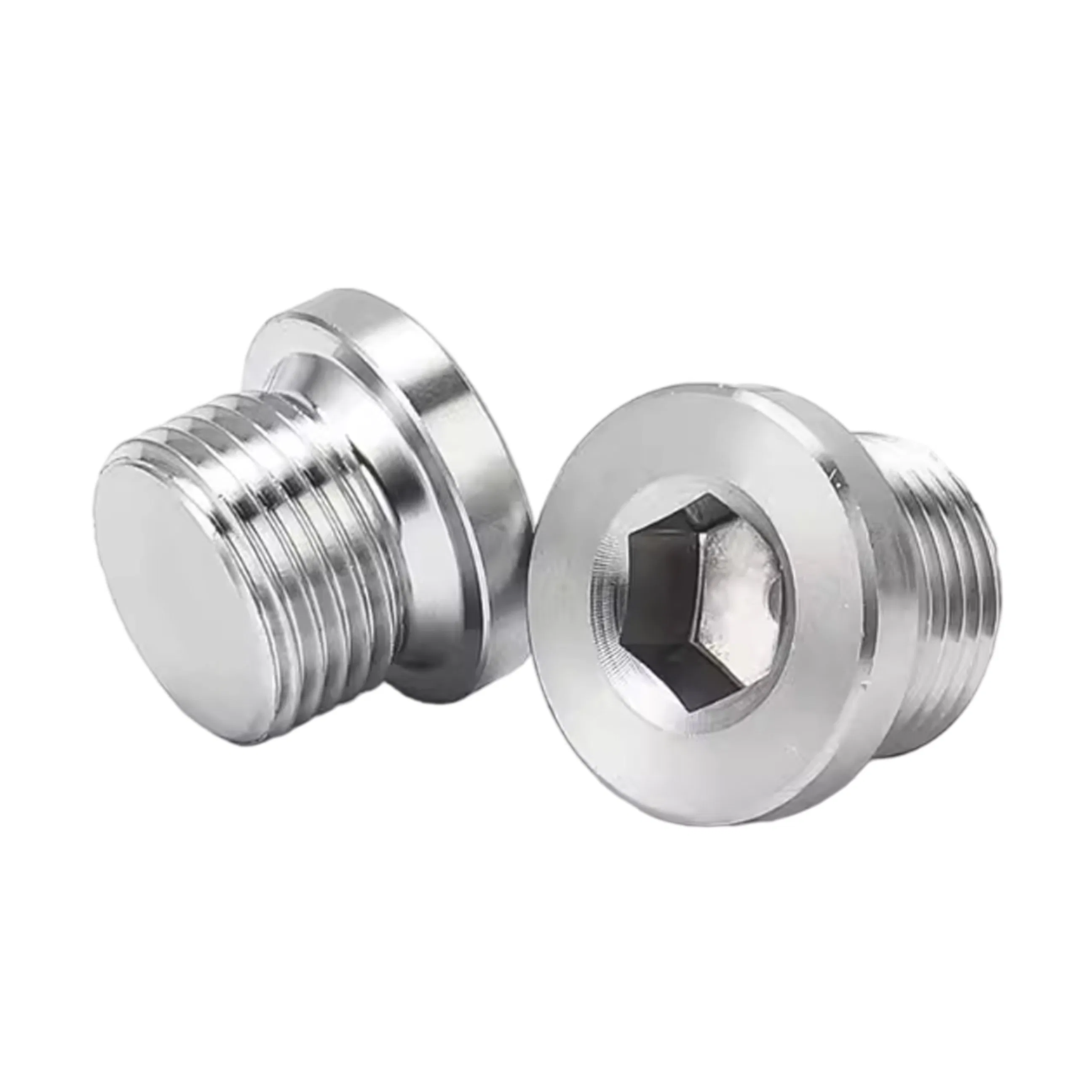 DIN 908 Plugue de Óleo com Soquete Hexagonal em Aço Inoxidável, Plugue de Vedação Rosqueado, Plugue de Tubo Hidráulico para Uso Industrial