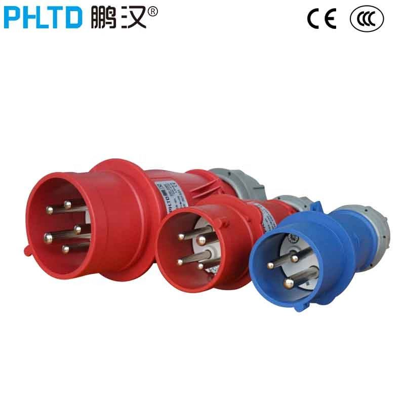 IP67 16A 32A 63A 125A 3pin 4pin 5pin Conector de Plugue Industrial à Prova d'Água de Alta Corrente CE Vermelho IP44
