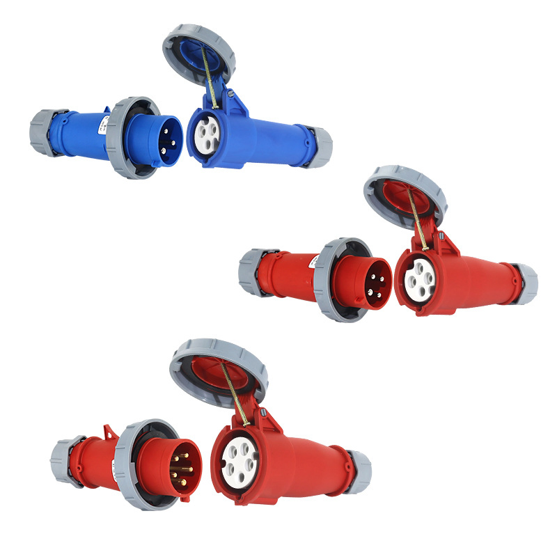 IEC60309 Padrão IP44 IP67 À Prova D'Água 16A 32A 63A 125A Fonte de Energia Elétrica Plugue e Tomada Industriais