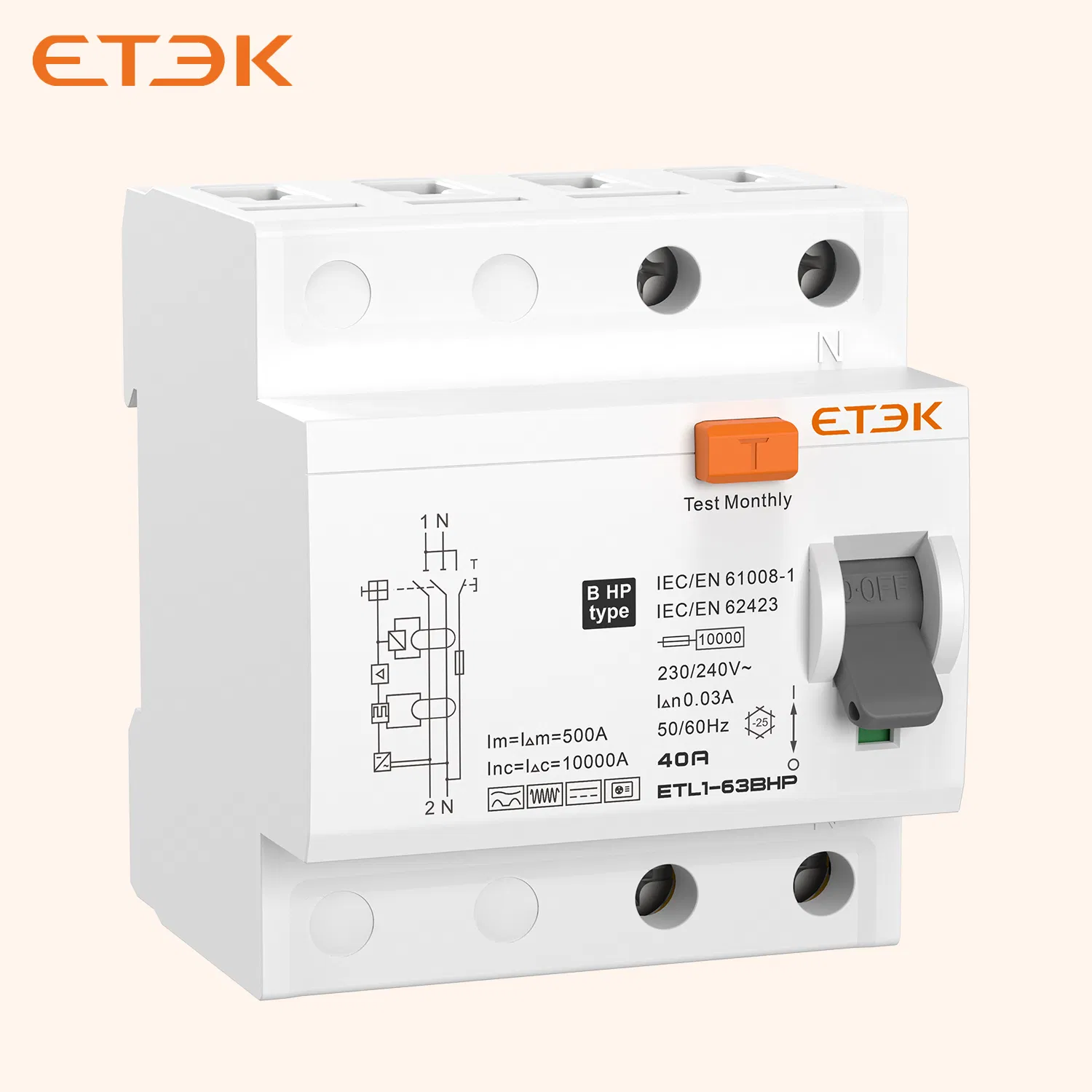 Disjuntor RCCB Residual, Disjuntor RCBO Mini, Três Posições, Eletrônico, MCB Miniatura, Saídas Elétricas Inteligentes, AC Mini Disjuntor
