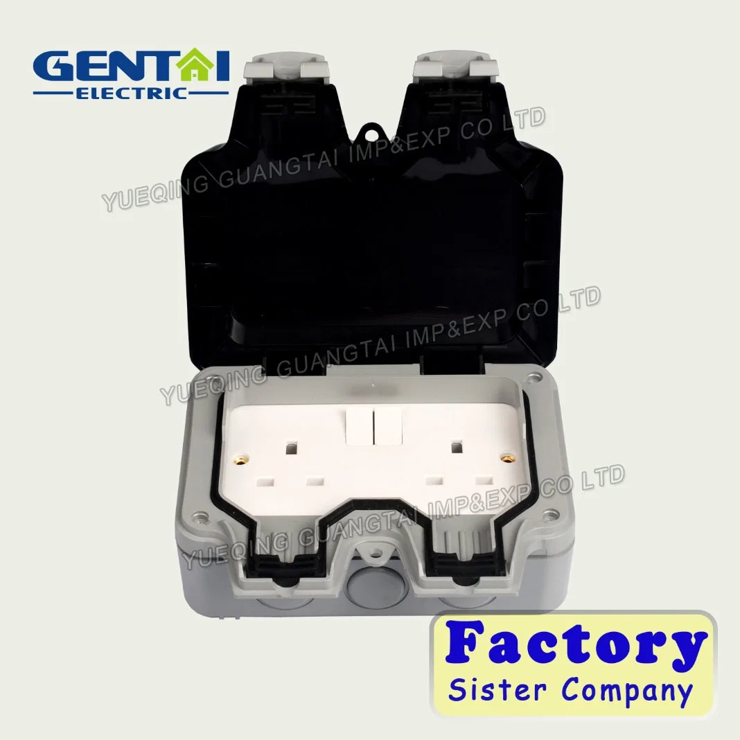 2 Gang 13 AMP Tomada com 3m Caixa de Tomada à Prova de Intempéries