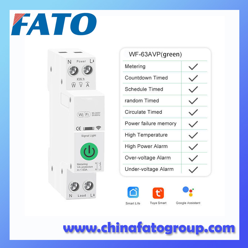 Interruptor Mini Smart WiFi com Proteção contra Sobrecarga Medidor de Potência Controle Remoto Sem Fio para Uso Doméstico e Industrial