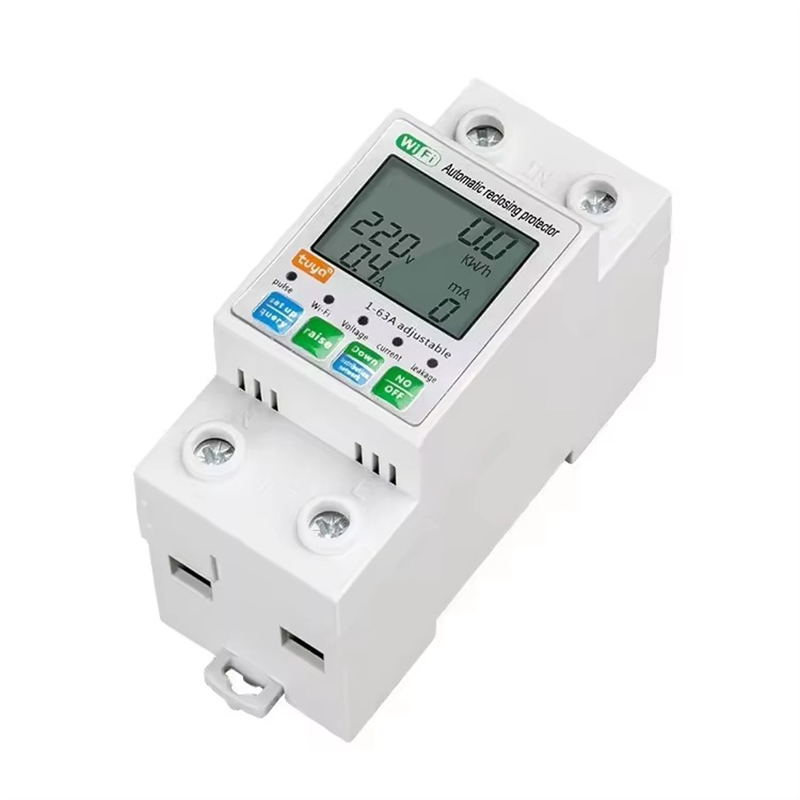 Vida Inteligente 220V Mini Disjuntor Automático Tuya PV 63A com Controle Remoto WiFi 220V Proteção contra Sobretensão e Vazamento de Corrente