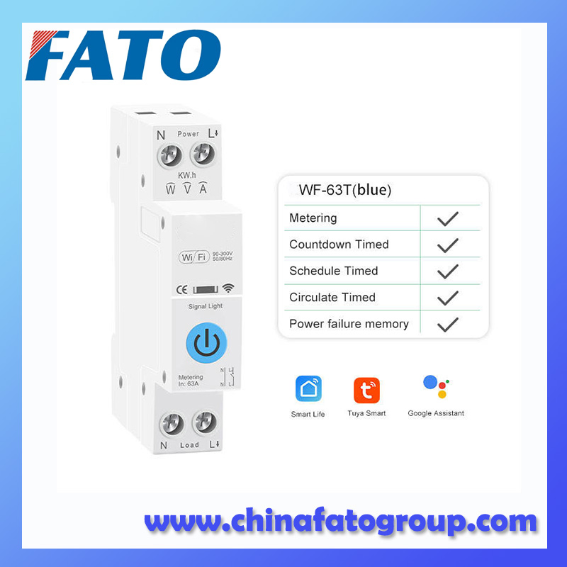 Interruptor Mini Smart WiFi com Proteção contra Sobrecarga Medidor de Potência Controle Remoto Sem Fio para Uso Doméstico e Industrial