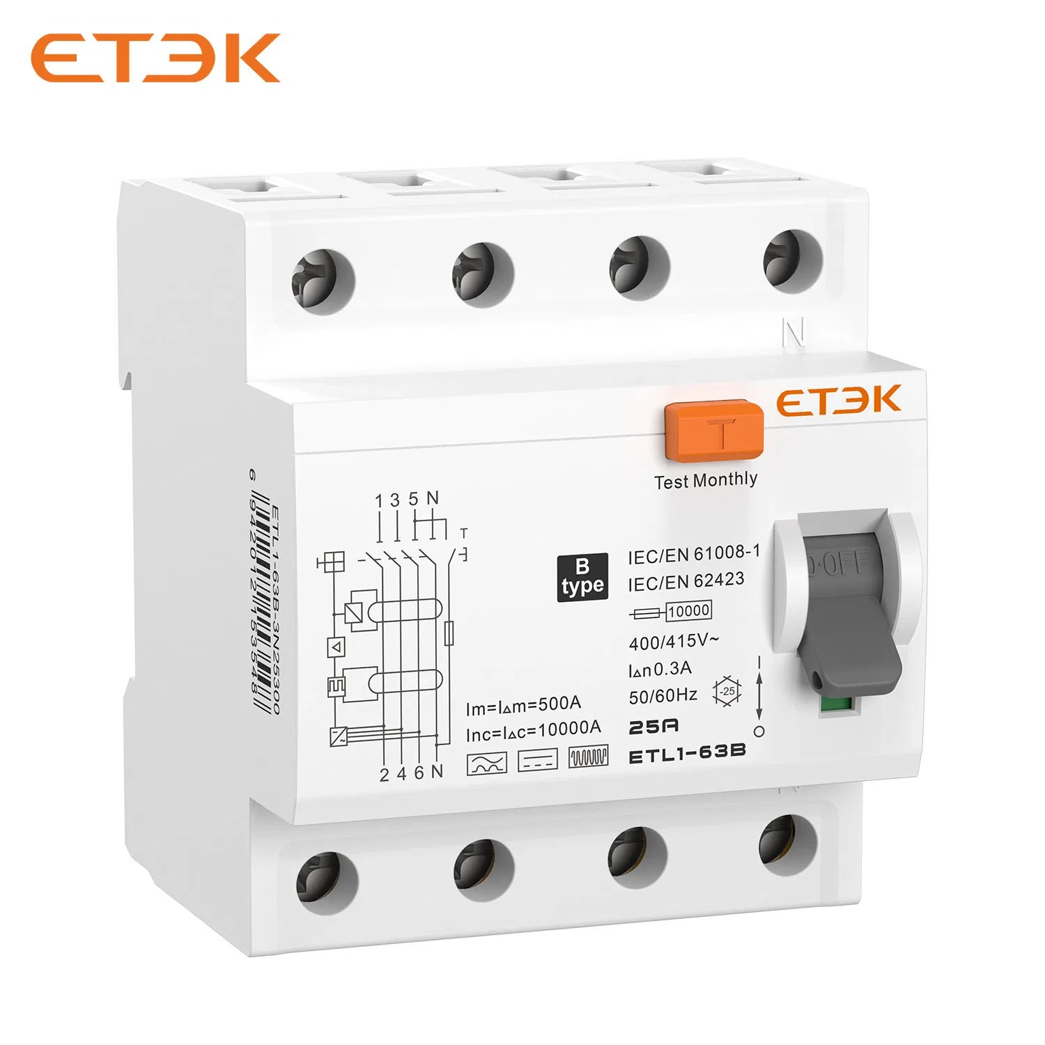 Disjuntor RCCB Residual, Disjuntor RCBO Mini, Três Posições, Eletrônico, MCB Miniatura, Saídas Elétricas Inteligentes, AC Mini Disjuntor