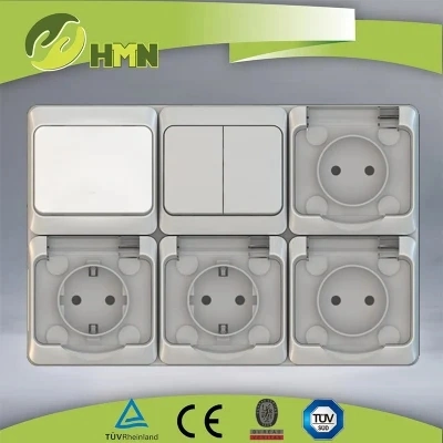 IP54 Série EU Padrão Tomada Schuko à Prova d'Água com Certificação CE Tomada de Energia Europeia da Alemanha