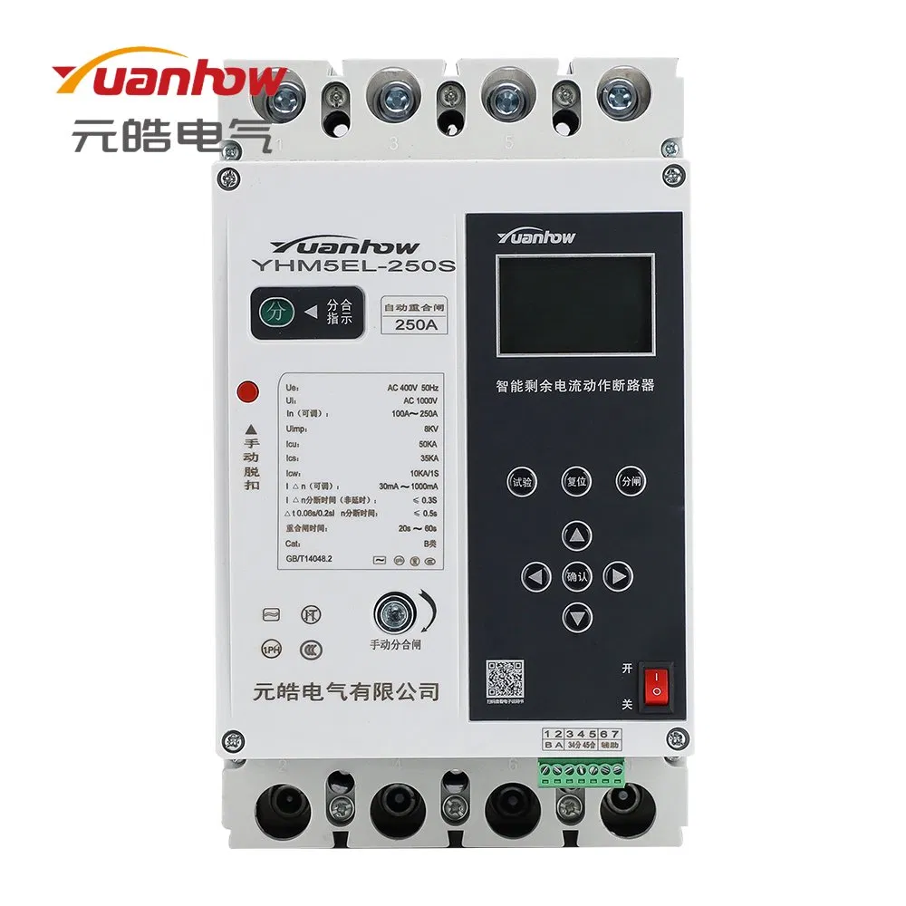 Disjuntor de Corrente Residual Inteligente Acb Auto Reclose 250A 400V 30mA