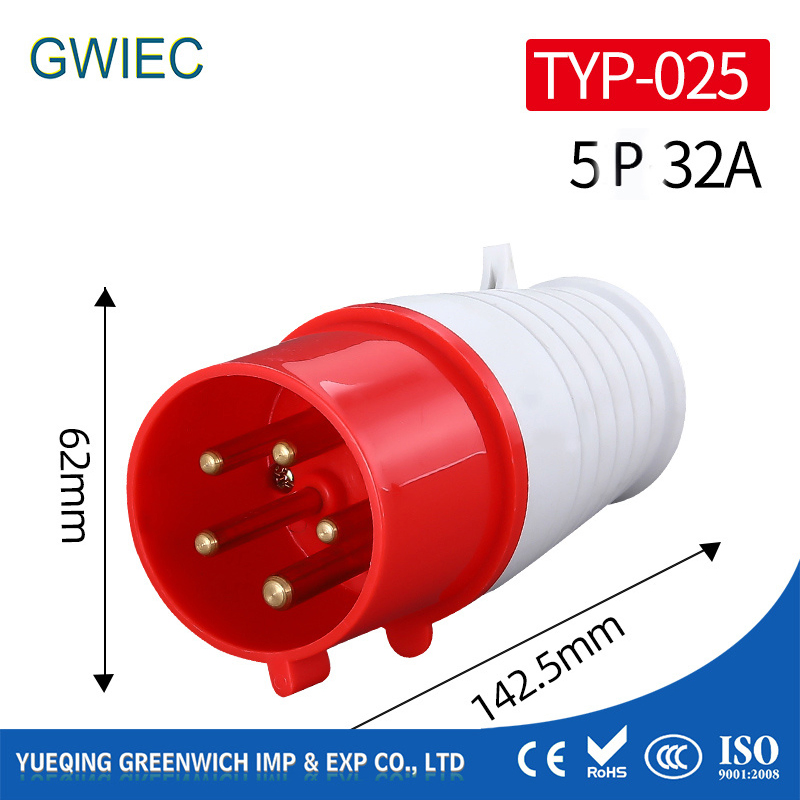 Conector Industrial Gwiec 5p 220V Soquete Masculino Feminino 32A Plugue com Preço Baixo