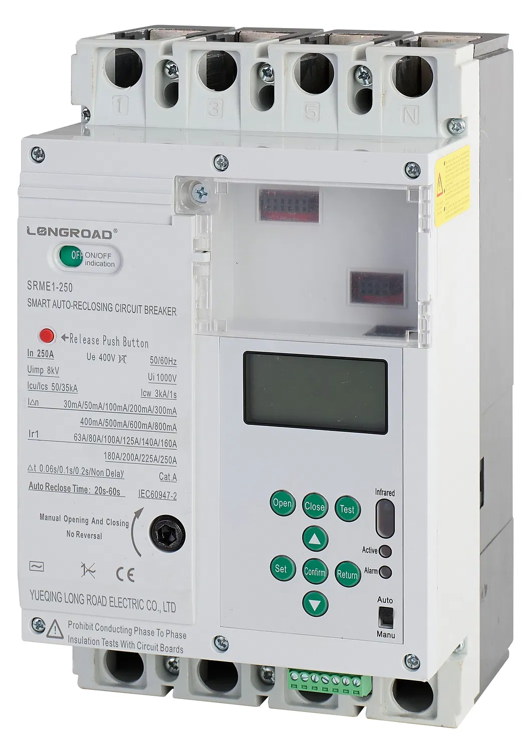 Disjuntor MCCB inteligente com RS485 proteção de medição de corrente residual de reabertura automática