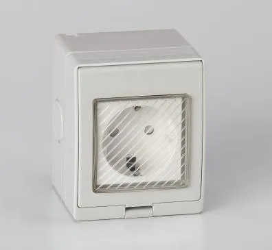 IP55 Tomada de parede à prova d'água com interruptor Schuko europeu 16A