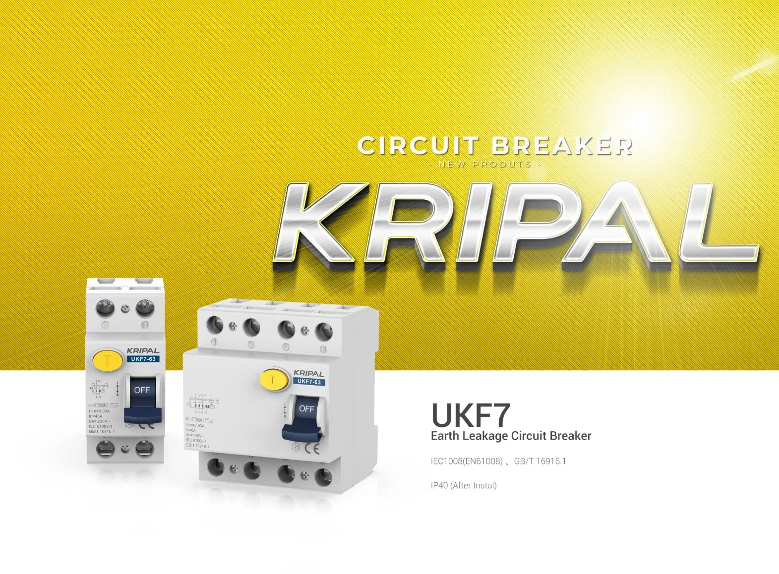 Kripal 63A 30mA Disjuntores de Vazamento de Terra 4 Polo 63 AMP Disjuntores Magnéticos Tipo AC RCCB RCD ELCB