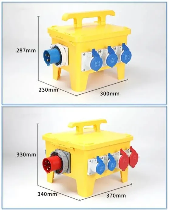 Caixa de Soquete Industrial 16A 32A 63A Equipamento de Distribuição de Energia Plástico à Prova d'Água