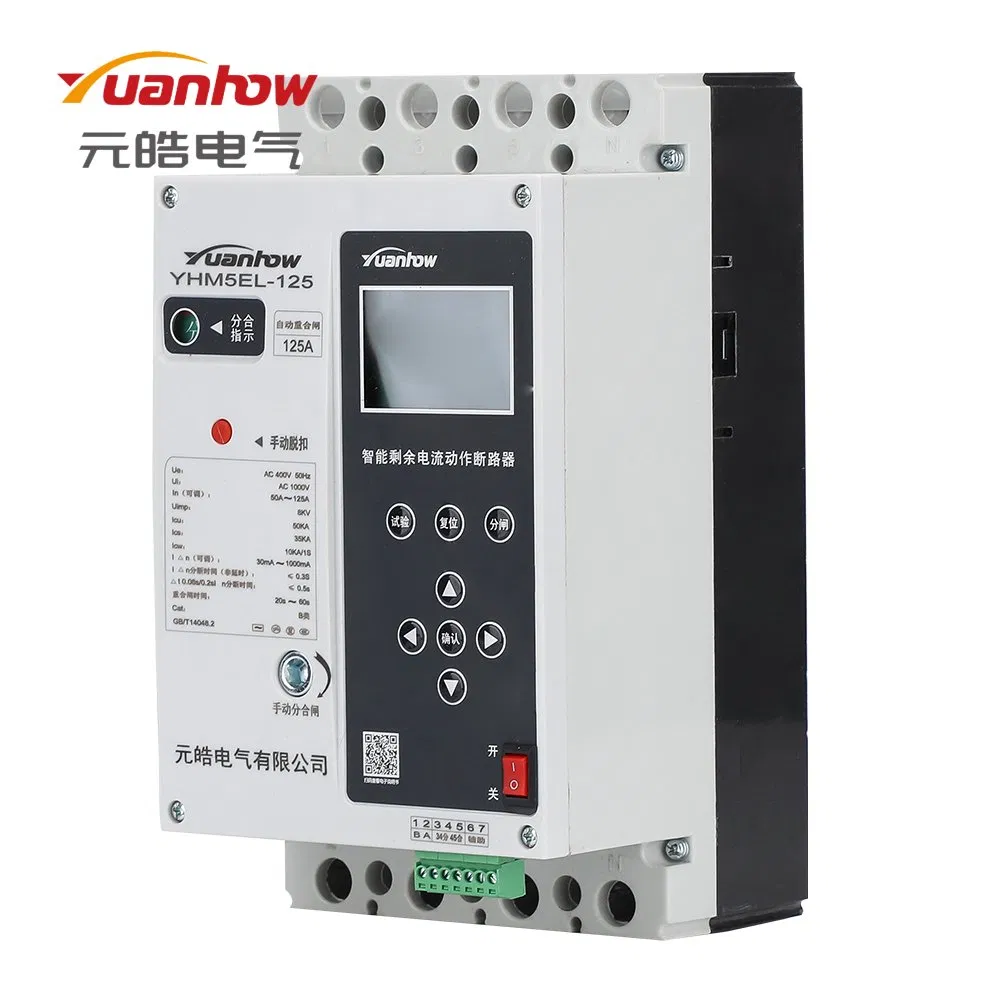 Inteligente 30mA Disjuntor de Corrente Residual Aéreo ACB 125A Auto Reclose 400V