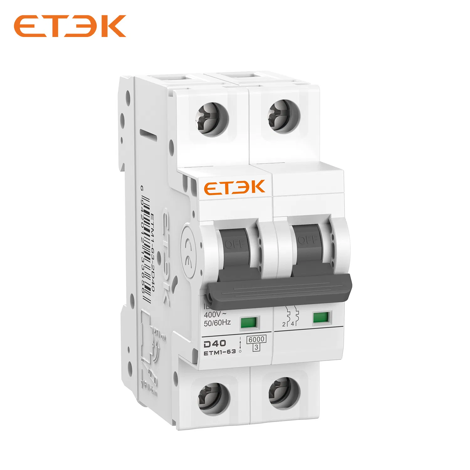 Etek 63 AMP 230V 400V Disjuntor Mini Automático de Vácuo Inteligente de Três Posições AC RCBO MCB de Vazamento de Terra