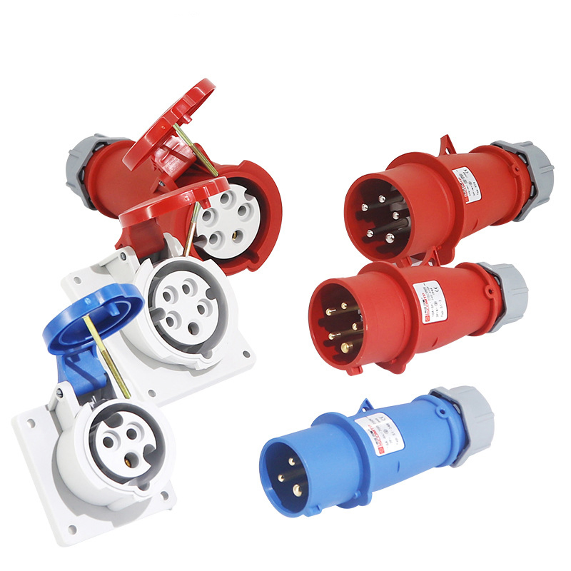 IEC60309 Padrão IP44 IP67 À Prova D'Água 16A 32A 63A 125A Fonte de Energia Elétrica Plugue e Tomada Industriais