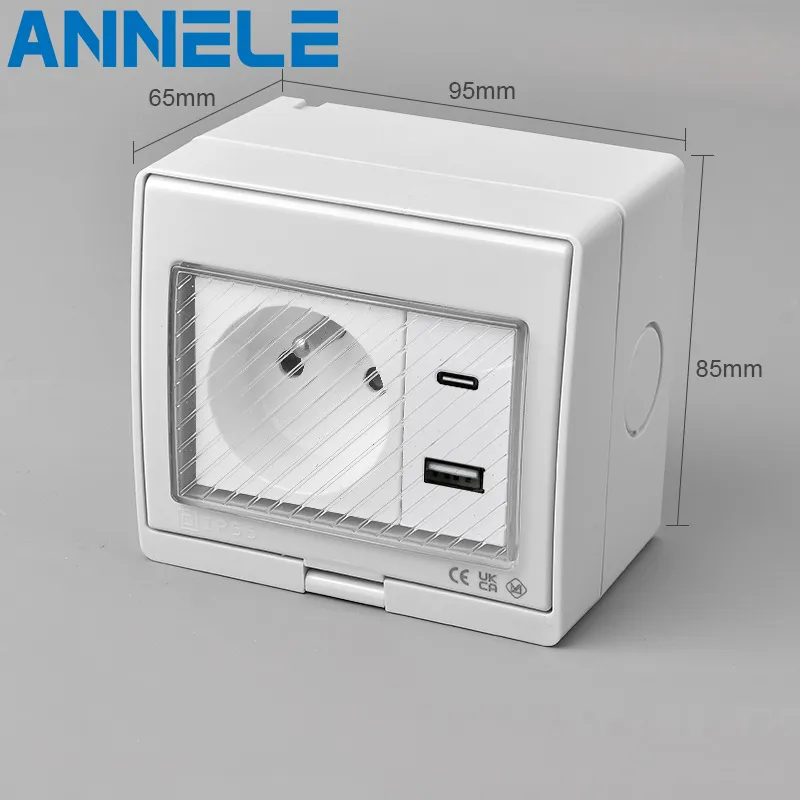 Tomada de Interruptor à Prova de Tempo 20W Unidade de Carregador USB+Typec