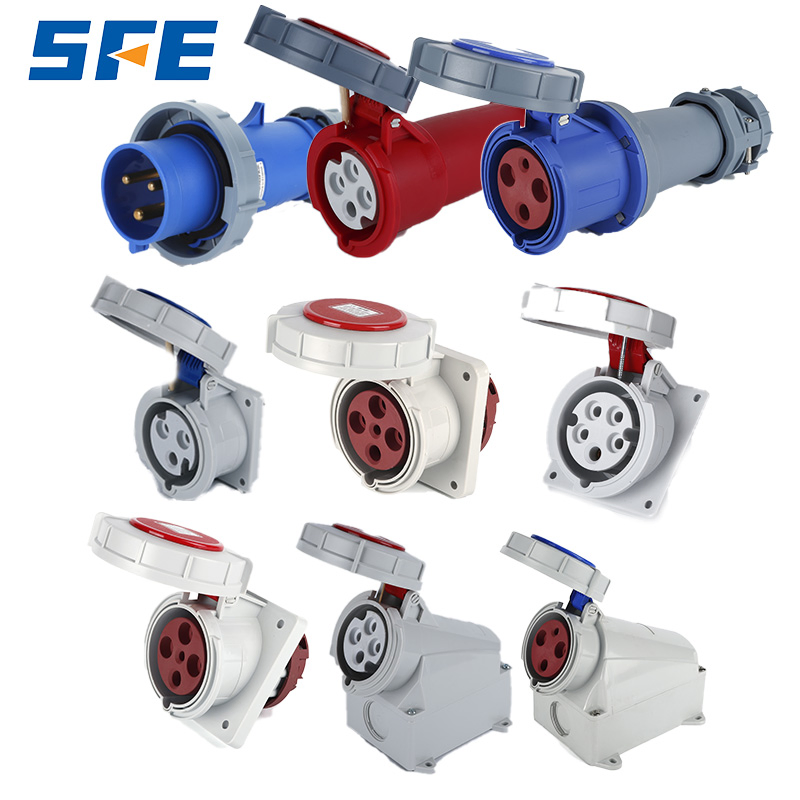 Fabricante Sfe Cee IP67 16A 32A 63A 125A 200A 6h 3pin/4pin/5pin Plugue Soquete Elétrico Industrial Monofásico Trifásico