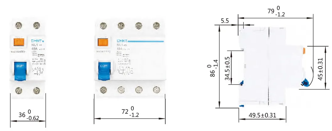 Chint Original Nl1-63 Interruptores Diferenciais RCCB 2p 4p 25A 40A 63A 30mA 100mA RCD Magnético ELCB 2 Polo 4 Polo Chnt Disjuntor Operado por Corrente Residual