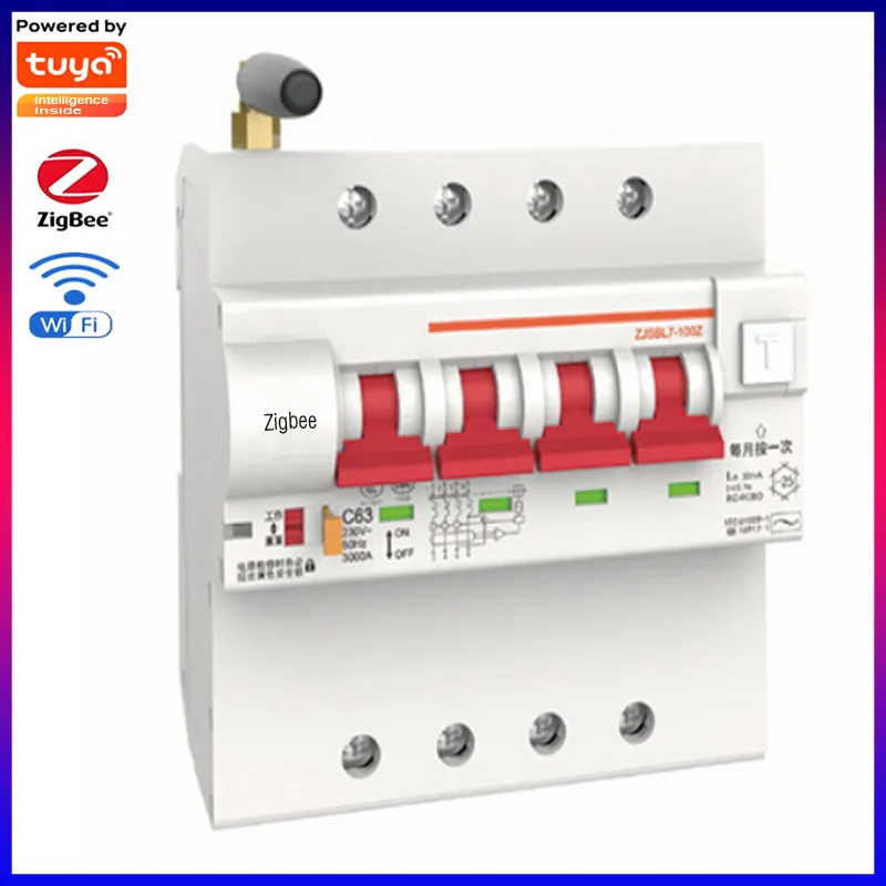 Zjsbl7-100z Interruptor de Circuito Inteligente de Proteção contra Vazamento de Terra WiFi Zigbee