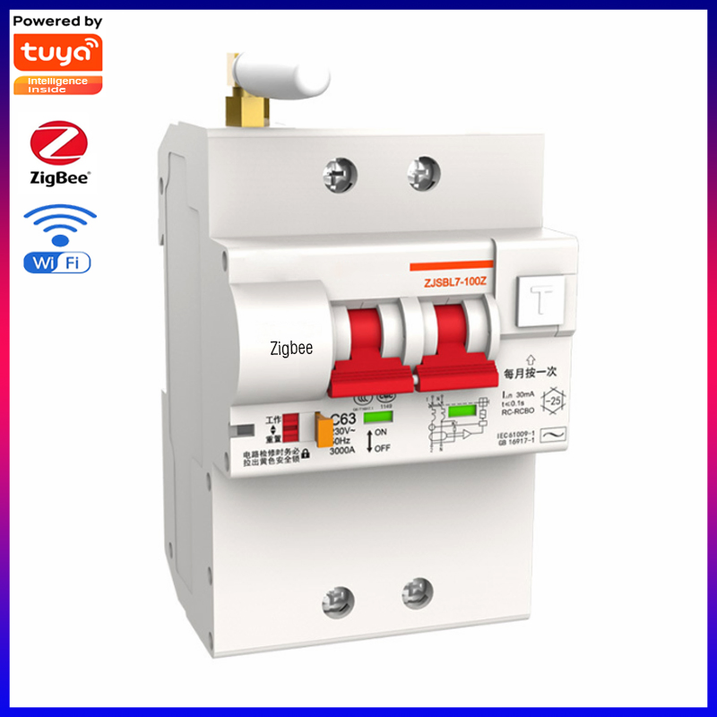 Zjsbl7-100z Interruptor de Circuito Inteligente de Proteção contra Vazamento de Terra WiFi Zigbee