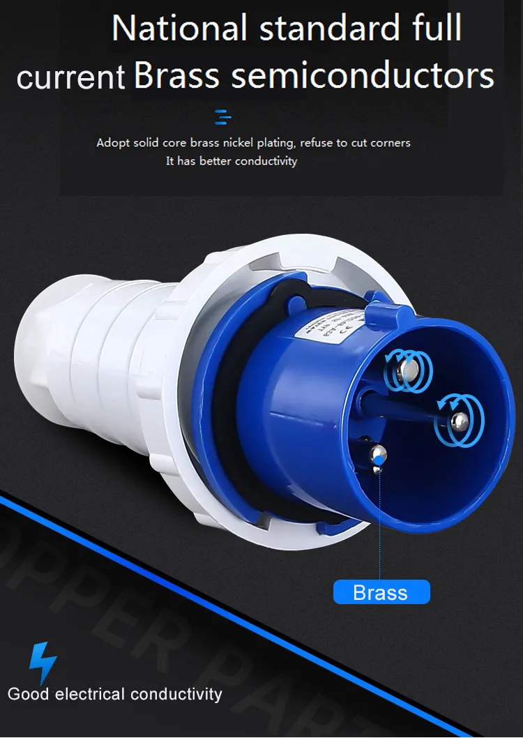 Conector Industrial 5p 220V Soquete Masculino Feminino 32A Plugue com Preço Baixo