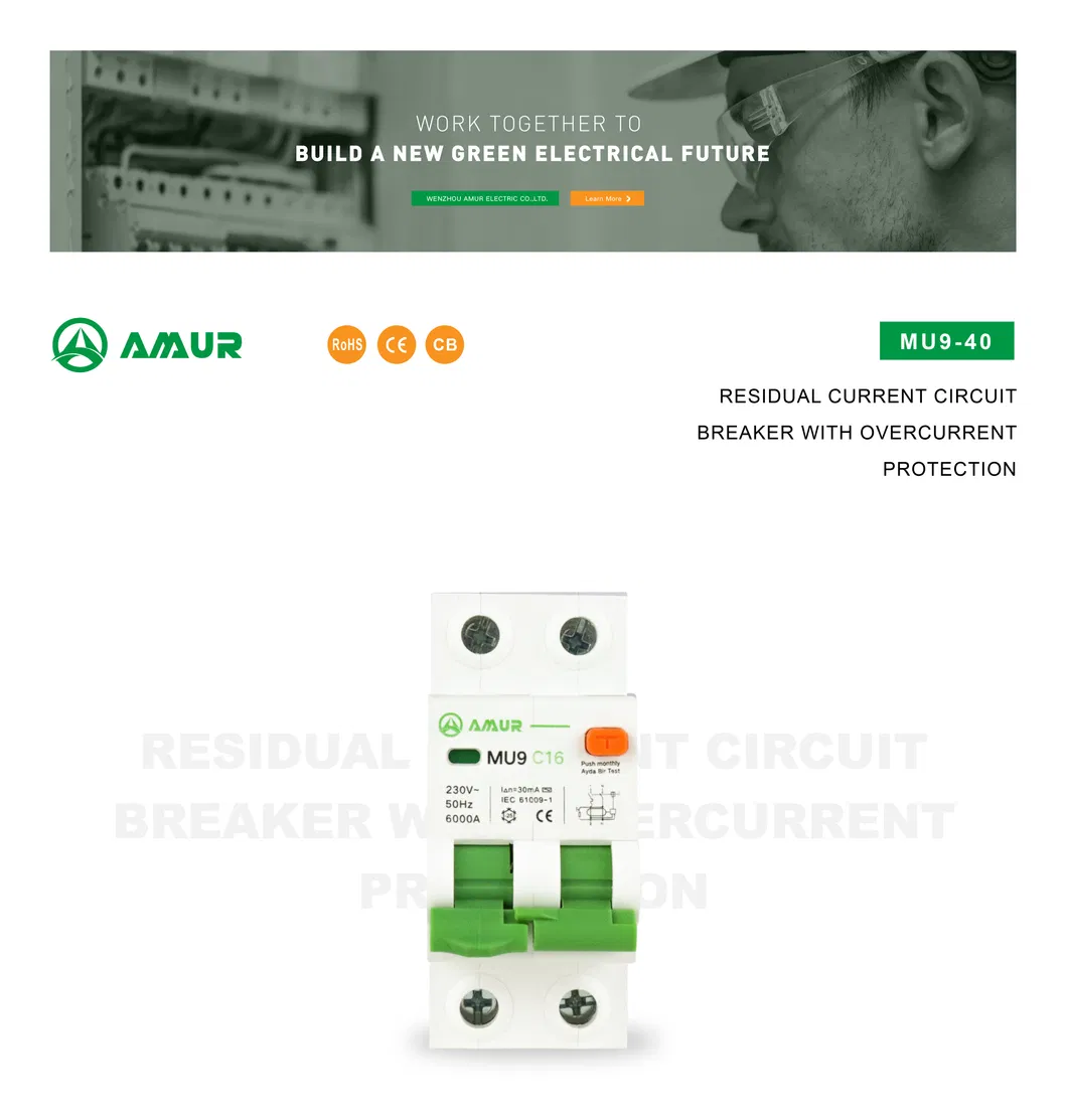 Disjuntor Residual com Proteção contra Sobrecorrente 2p 1p+N RCBO 63A