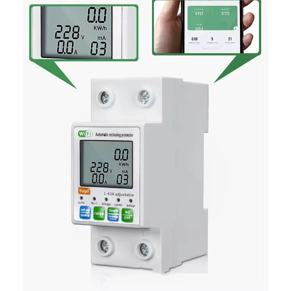Vida Inteligente 220V Mini Disjuntor Automático Tuya PV 63A