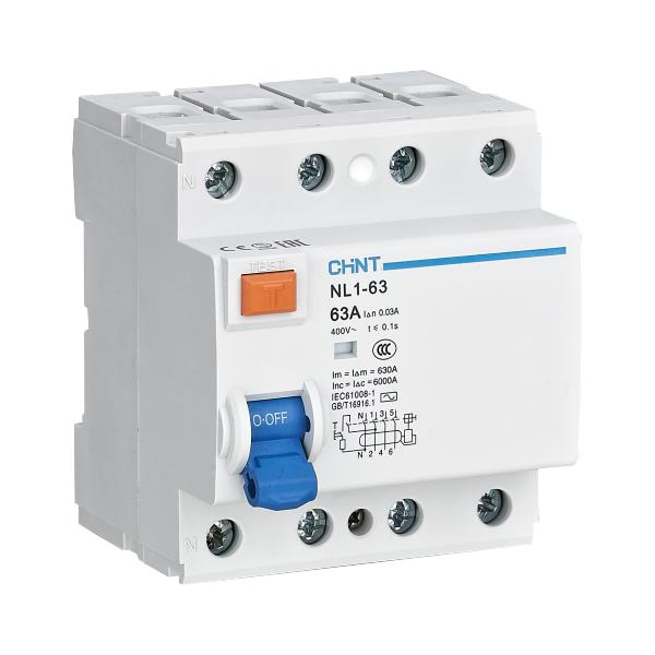 Chint Original Nl1-63 Interruptores Diferenciais RCCB 2p 4p 25A 40A 63A 30mA 100mA RCD Magnético ELCB 2 Polo 4 Polo Chnt Disjuntor Operado por Corrente Residual