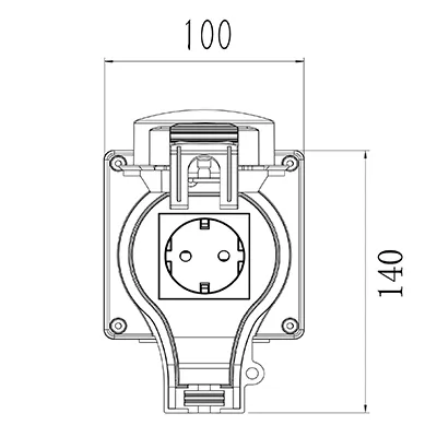 Tomada à prova d'água Interruptor de exterior Dimensão 1