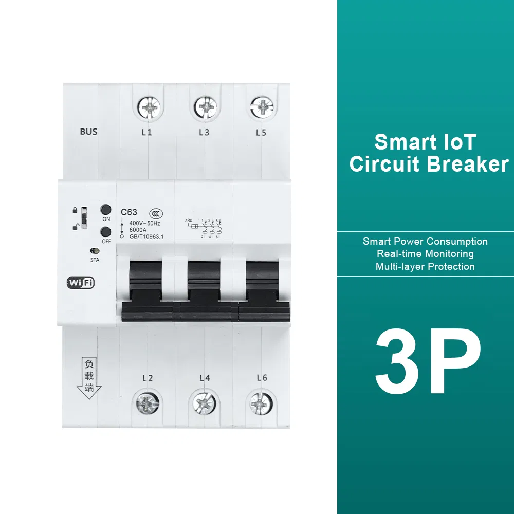 1/2/3/4p Disjuntor Miniatura Inteligente Proteção contra Fuga de Terra Automação Local e Remota Controle Inteligente IoT
