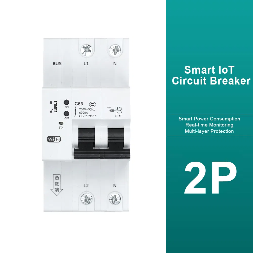 1/2/3/4p Disjuntor Miniatura Inteligente Proteção contra Fuga de Terra Automação Local e Remota Controle Inteligente IoT