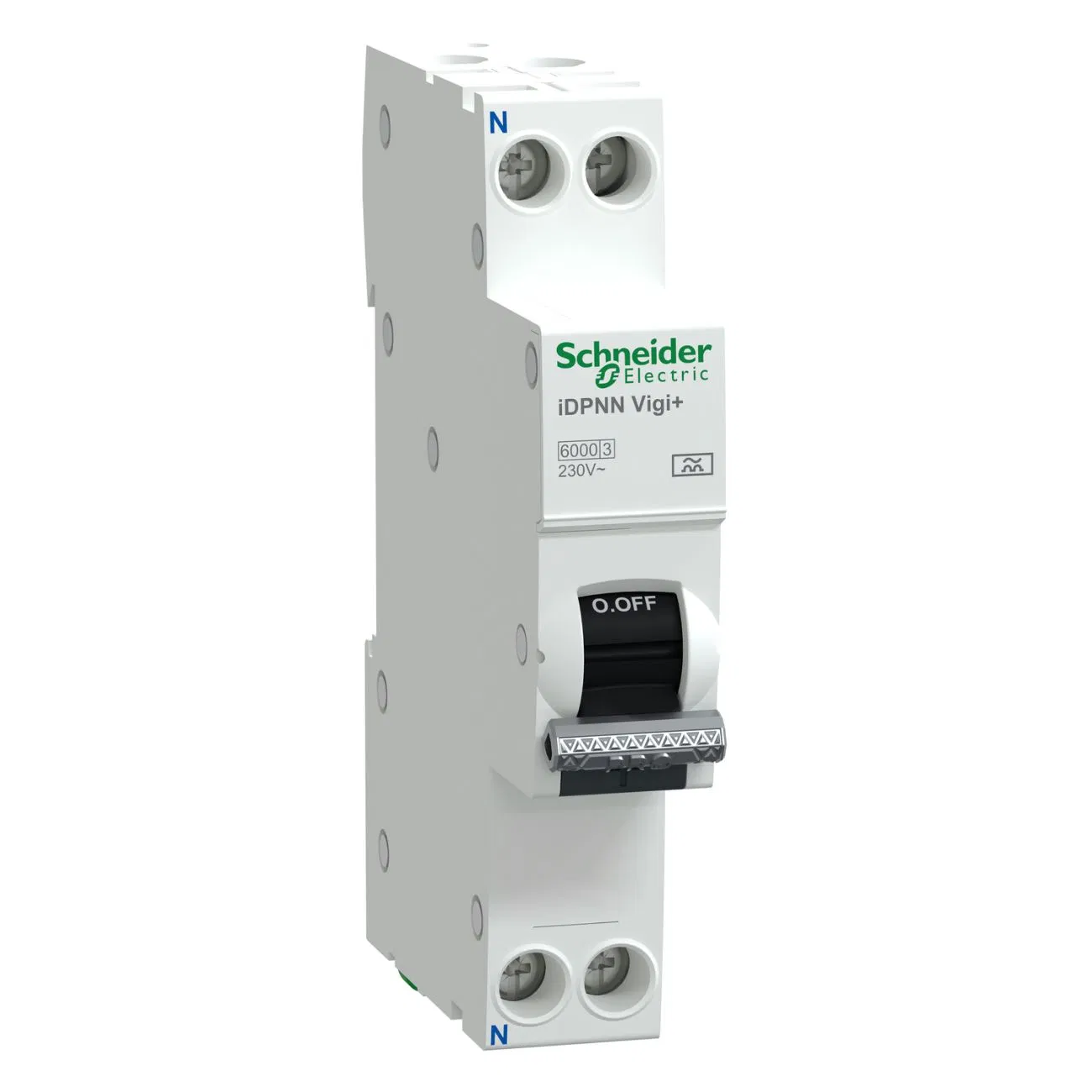 Parte elétrica de grau industrial com disjuntor diferencial residual RCBO da Schneider