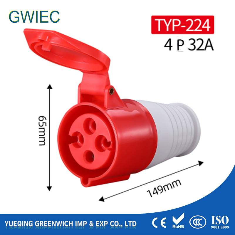 Conector Industrial Gwiec 5p 220V Soquete Masculino Feminino 32A Plugue com Preço Baixo