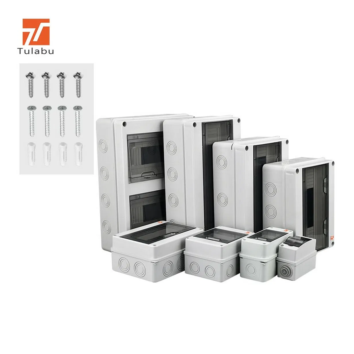 Caixa de Distribuição de Potência MCB Tulabu Ht Series em Plástico ABS IP65 à Prova d'Água para Exterior, Caixa de Junção, Painel de Controle Elétrico