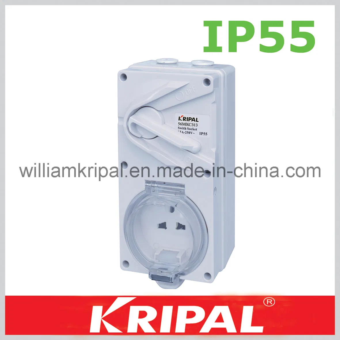 IP55 13A 3pin Tomada com Interruptor à Prova de Tempo