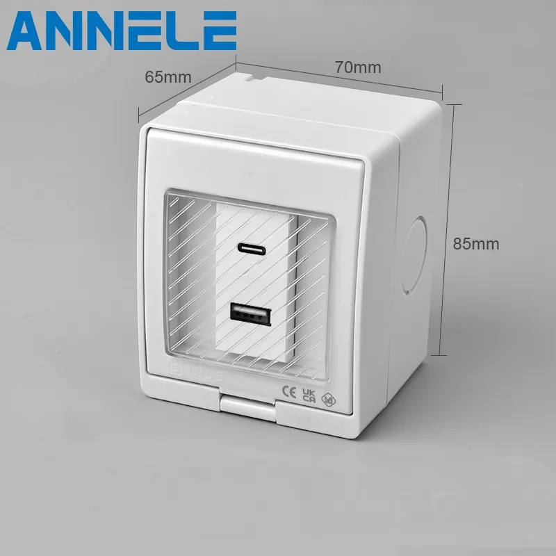 Tomada de Interruptor à Prova de Tempo 20W Unidade de Carregador USB+Typec