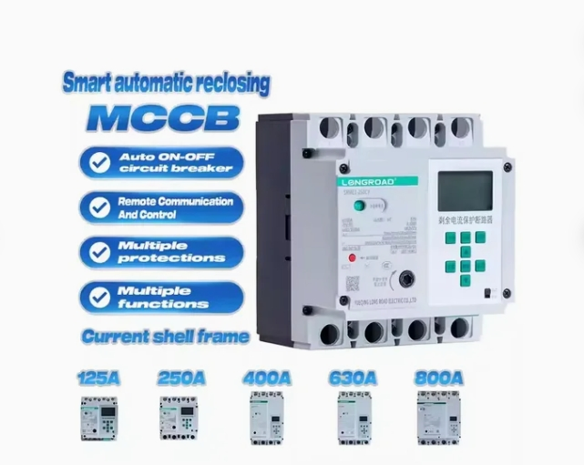 Disjuntor MCCB inteligente com RS485 proteção de medição de corrente residual de reabertura automática