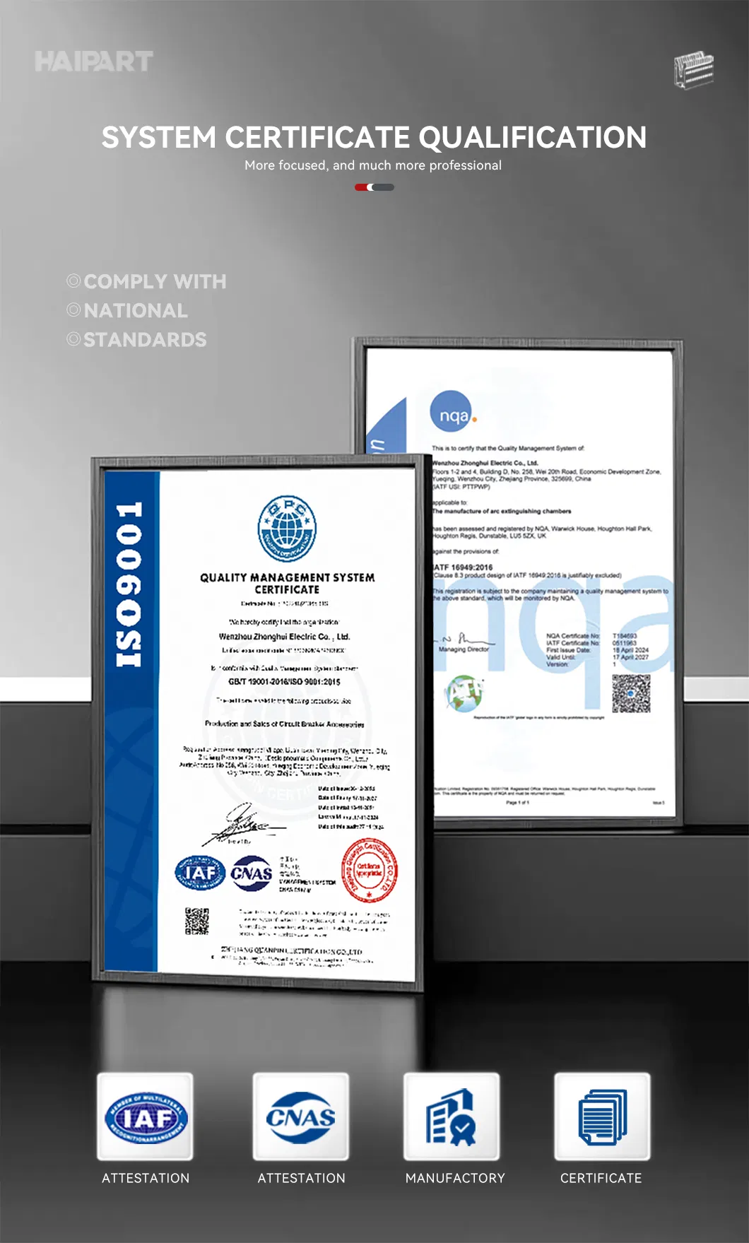 Conjunto de Chuveiro de Arco do Disjuntor Miniatura DC AC MCB Haipart Solar Revestido de Zinco e Níquel