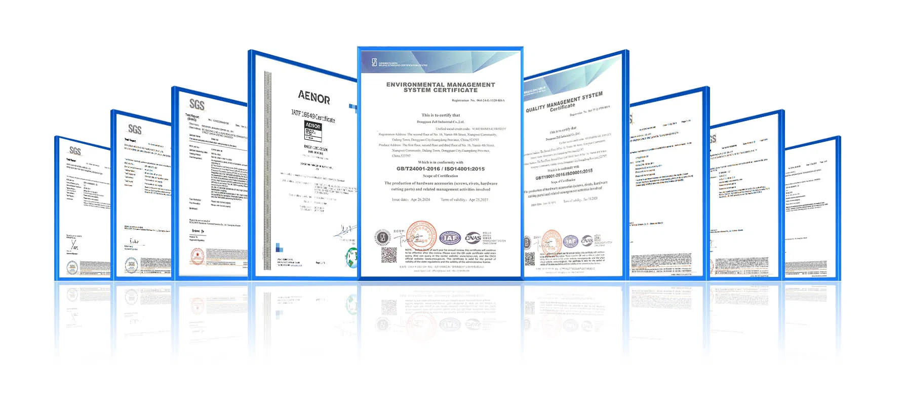 Certificados de conformidade e qualidade
