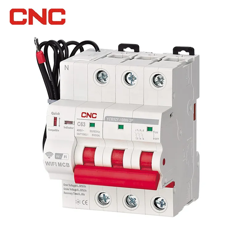 Disjuntor Miniatura WiFi Inteligente YCB9ZF-100ap IP20 6ka