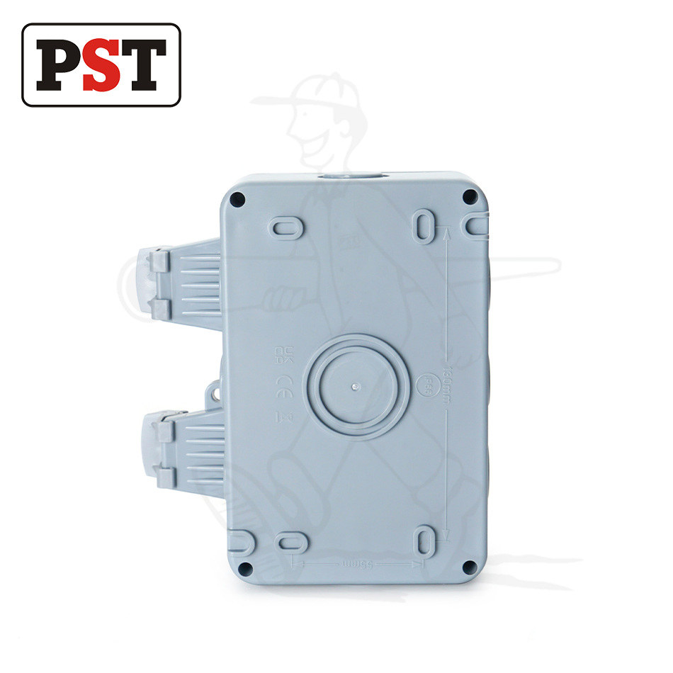 Tomada Elétrica IP66 Dupla à Prova de Intempéries para Exterior com Interruptor na Parede