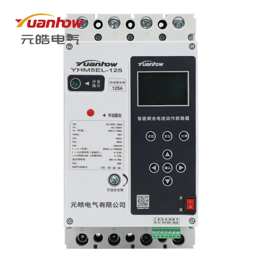 Inteligente 30mA Disjuntor de Corrente Residual Aéreo ACB 125A Auto Reclose 400V