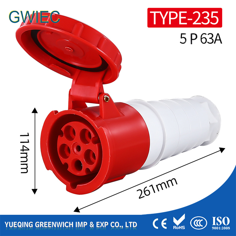 Conector Industrial Gwiec 5p 220V Soquete Masculino Feminino 32A Plugue com Preço Baixo